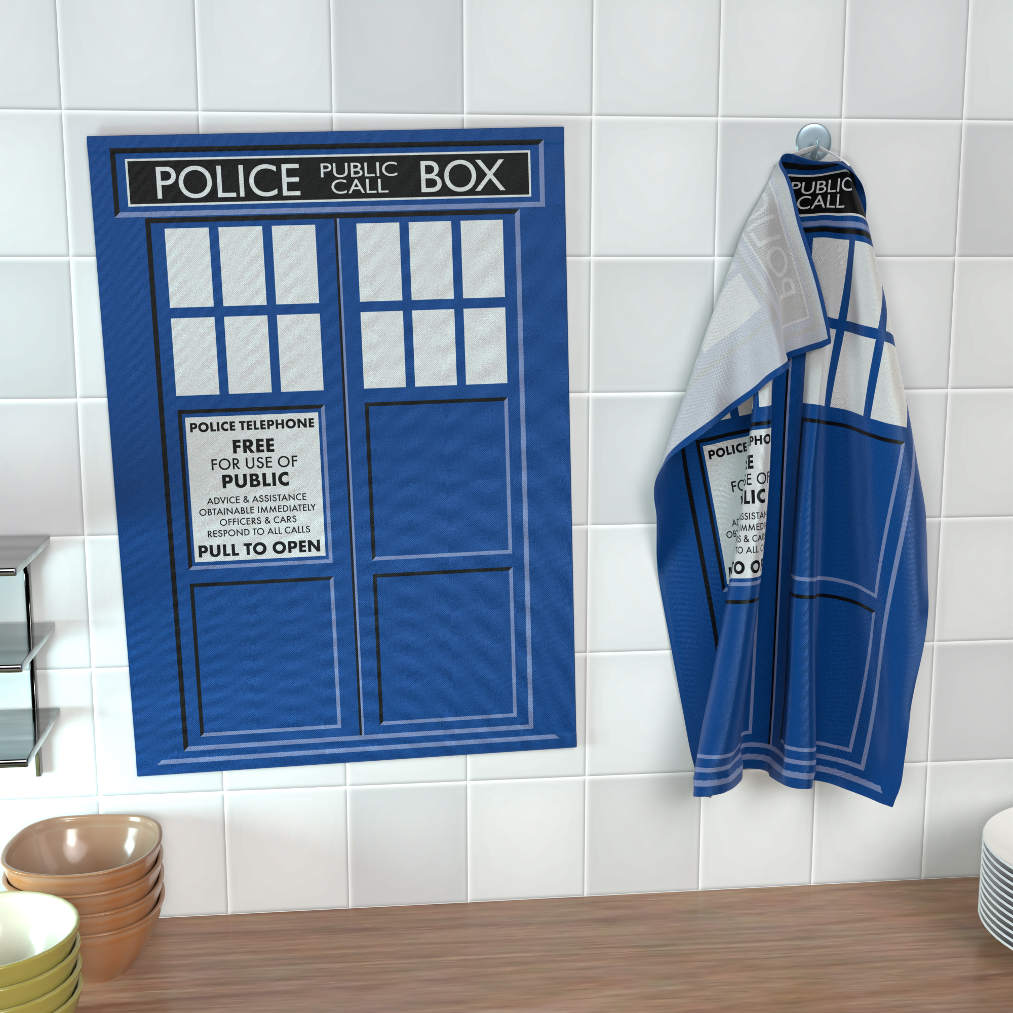 Police Call Box Dish Towel