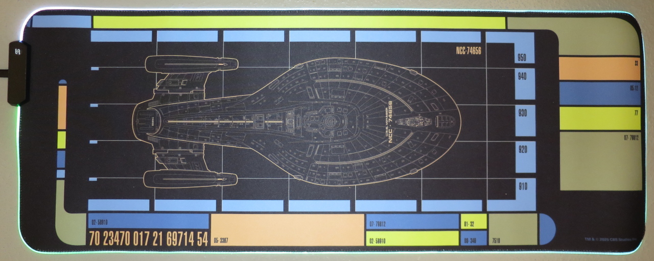 LCARS Voyager Desk Pad with LED border