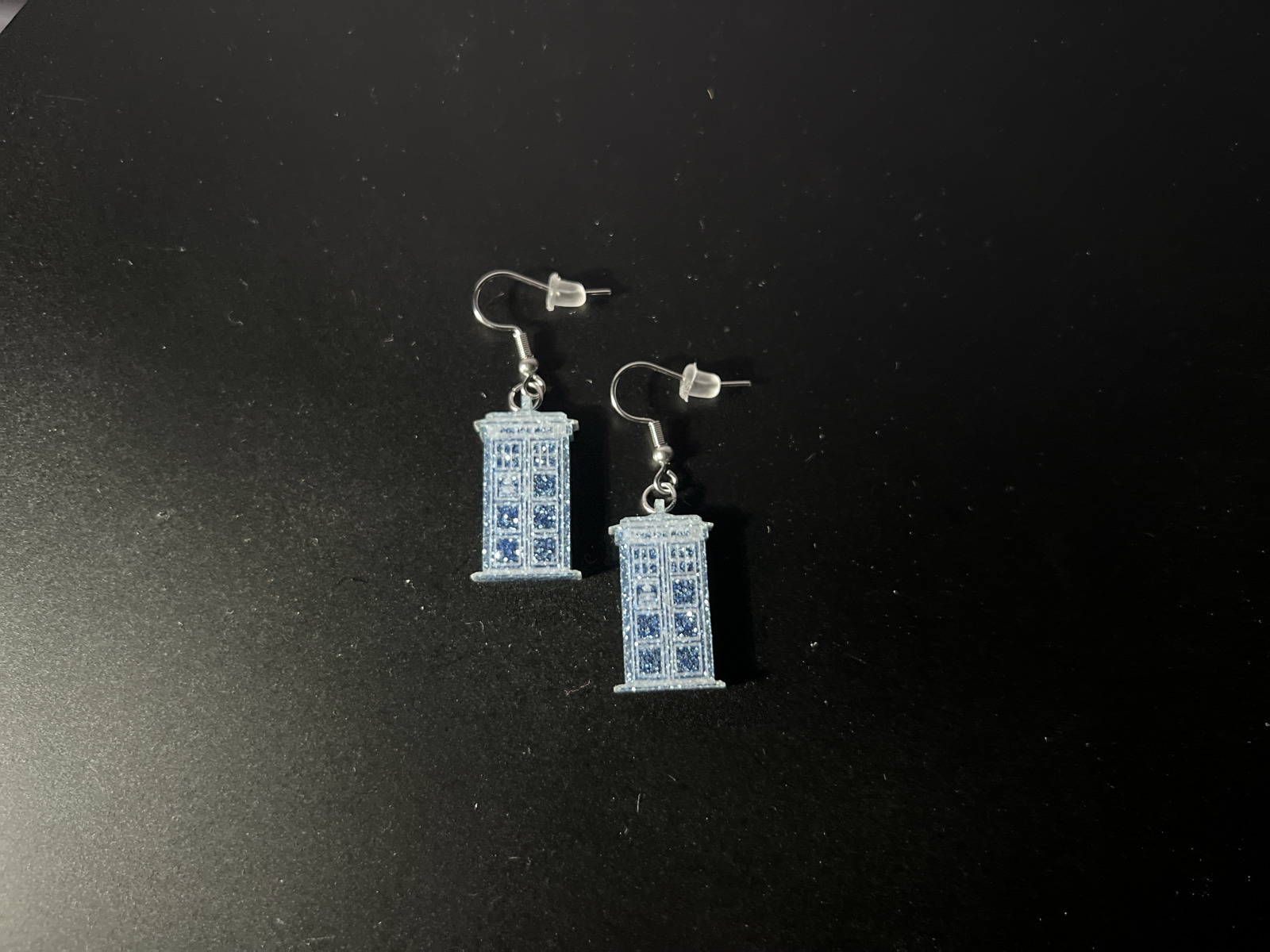 Police Box Dangle Earrings