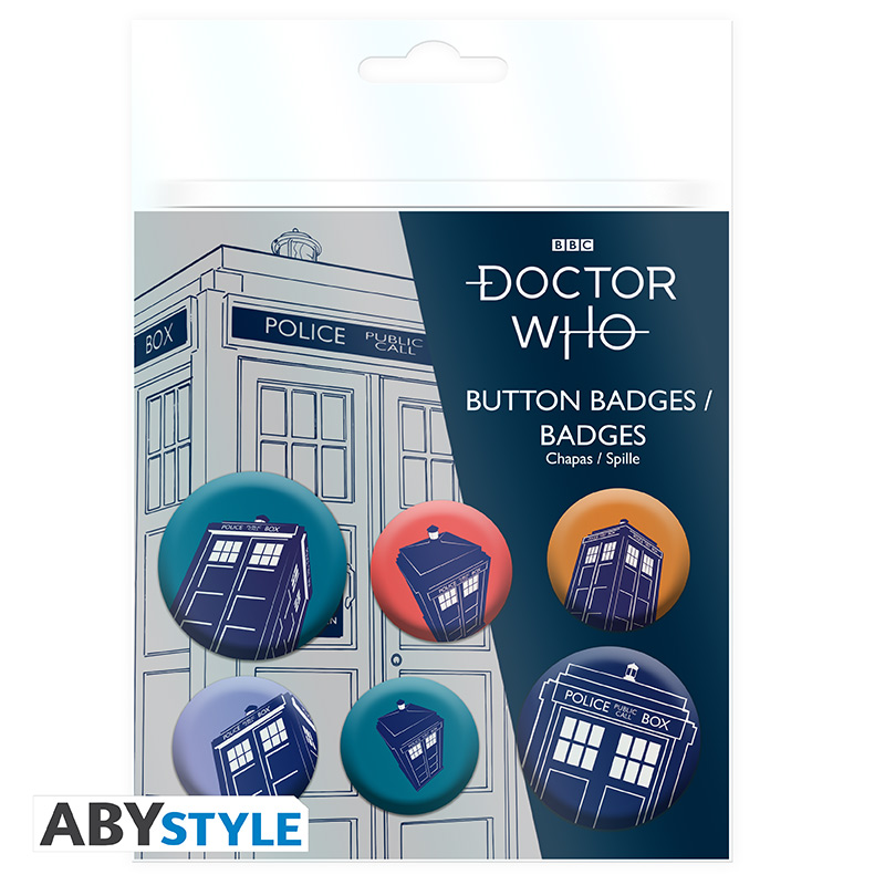 Tardis Button Badge Pack